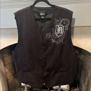 Abalanche Authentic Black Embroidered Vest
